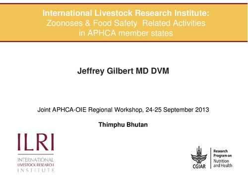 Zoonoses and food safety related activities in APHCA member states