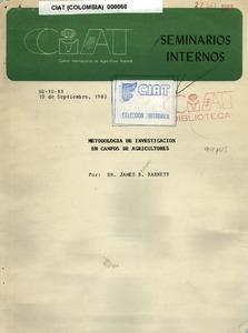 Metodología de investigación en campos de agricultores
