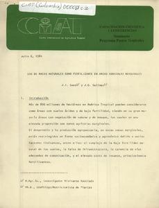 Uso de rocas naturales como fertilizante en áreas agrícolas marginales