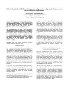 Technical implications of land monitoring projects using remote sensing data in Central America for natural resource management