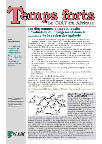 Les diagrammes d impact, outils d évaluation du changement dans le domaine de la recherche agricole