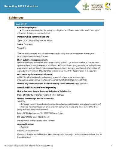Feasibility analysis and suitability mapping for mitigation technologies enable targeted technology dissemination in Vietnam