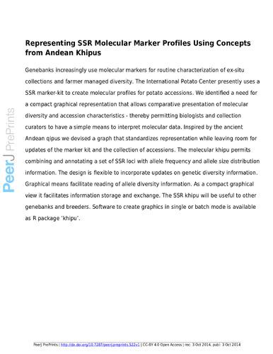 Representing SSR molecular marker profiles using concepts from Andean khipus