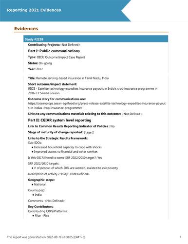 Remote sensing-based insurance in Tamil Nadu, India