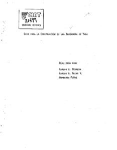 Guia para la construccion de una trozadora de yuca