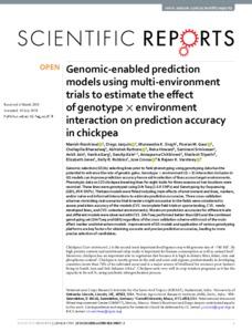 Genomic-enabled prediction models using multi-environment trials to estimate the effect of genotype × environment interaction on prediction accuracy in chickpea