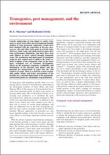 Transgenics, pest management, and the environment